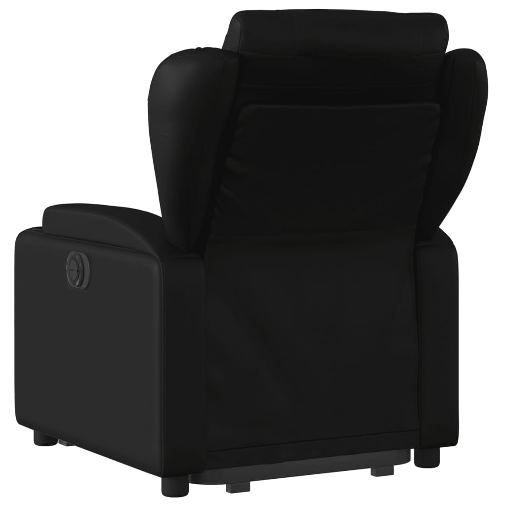 vidaXL Fotoliu rabatabil electric cu ridicare, negru, piele ecologică