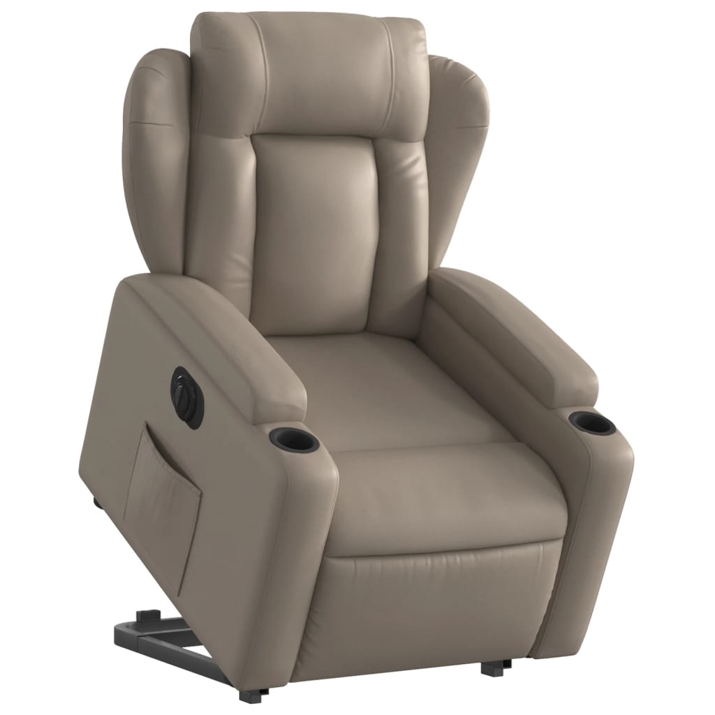 vidaXL Fotoliu rabatabil electric cu ridicare, cappuccino