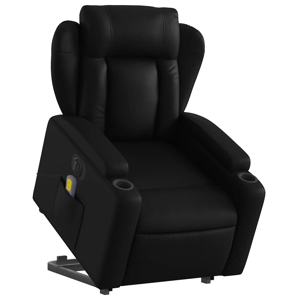 vidaXL Fotoliu electric masaj rabatabil cu ridicare, negru