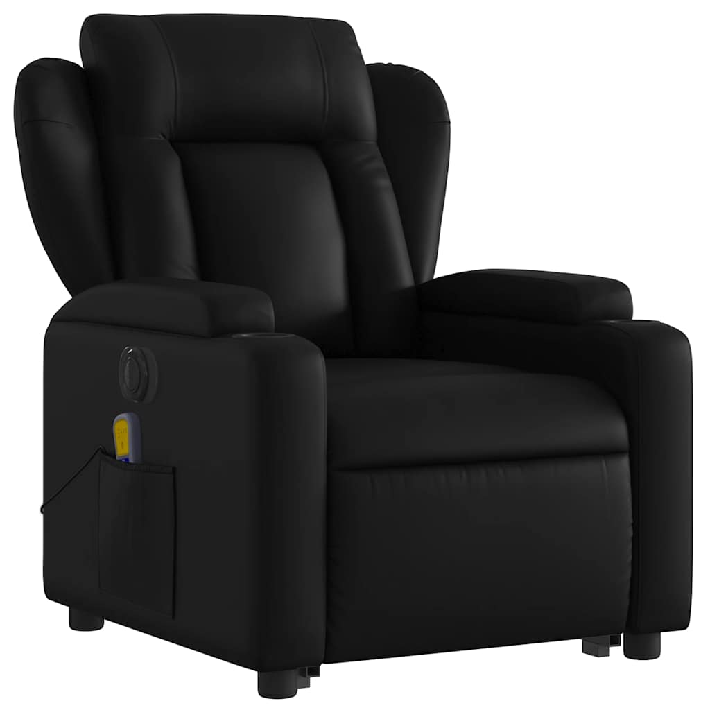 vidaXL Fotoliu electric masaj rabatabil cu ridicare, negru