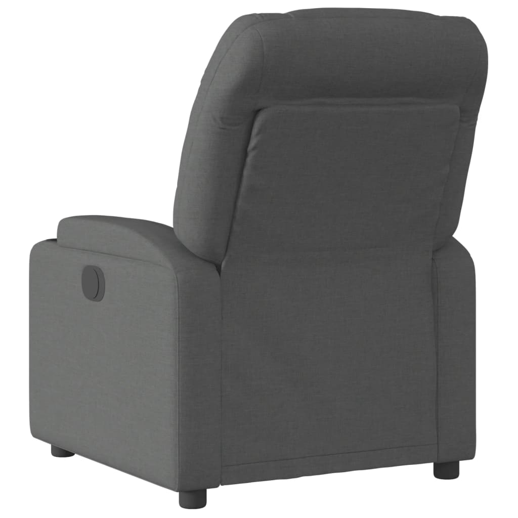 vidaXL Fotoliu rabatabil electric, gri închis, material textil