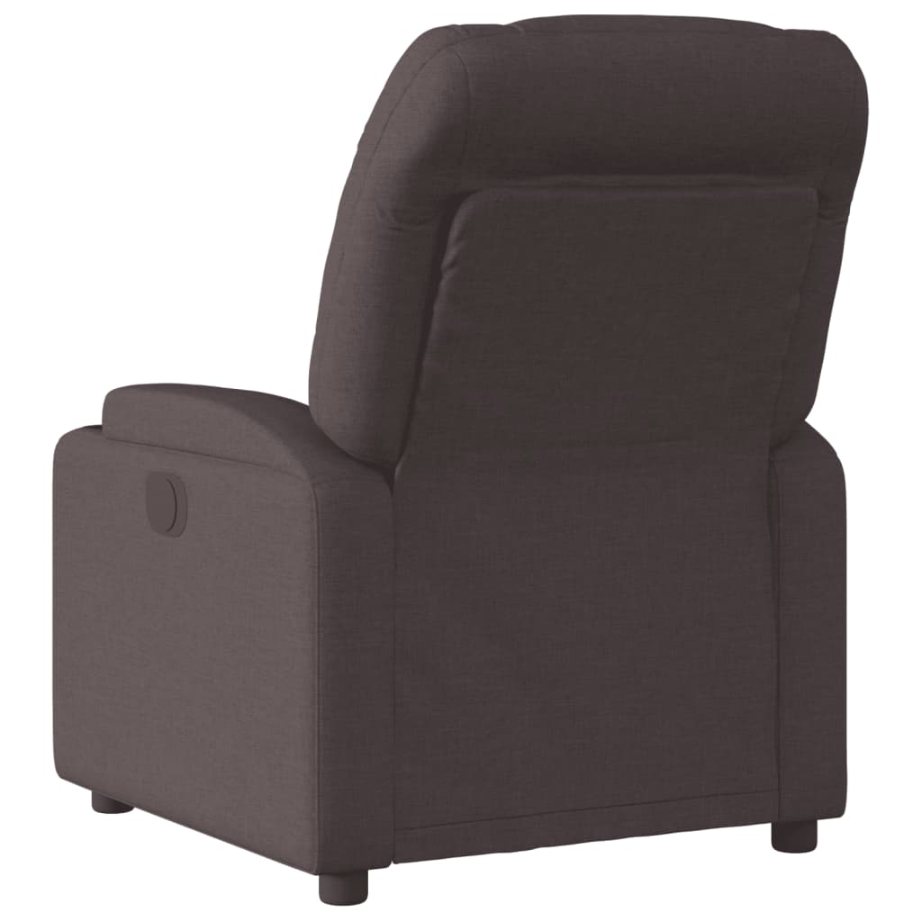 vidaXL Fotoliu rabatabil electric, maro închis, material textil