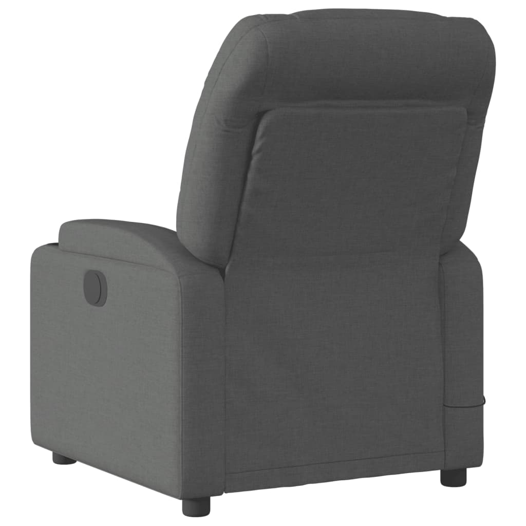 vidaXL Fotoliu electric de masaj rabatabil, gri închis, textil