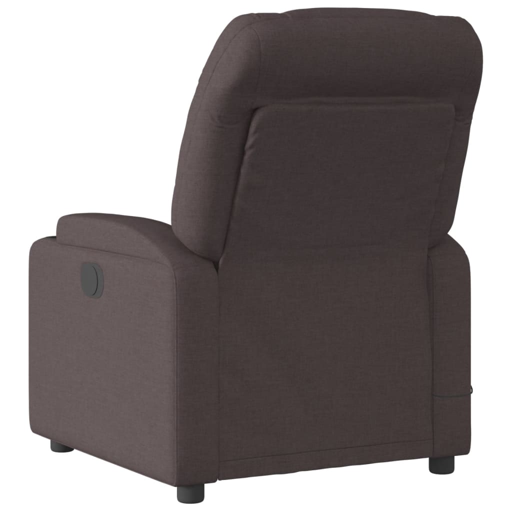 vidaXL Fotoliu electric de masaj rabatabil, maro închis, textil
