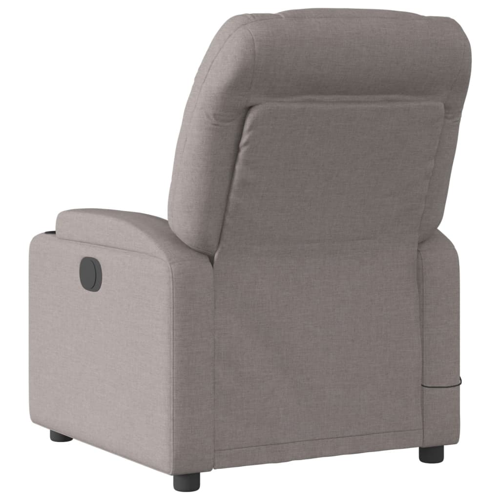 vidaXL Fotoliu electric de masaj rabatabil, gri taupe, textil