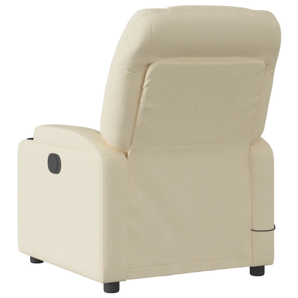 vidaXL Fotoliu electric de masaj rabatabil, crem, textil