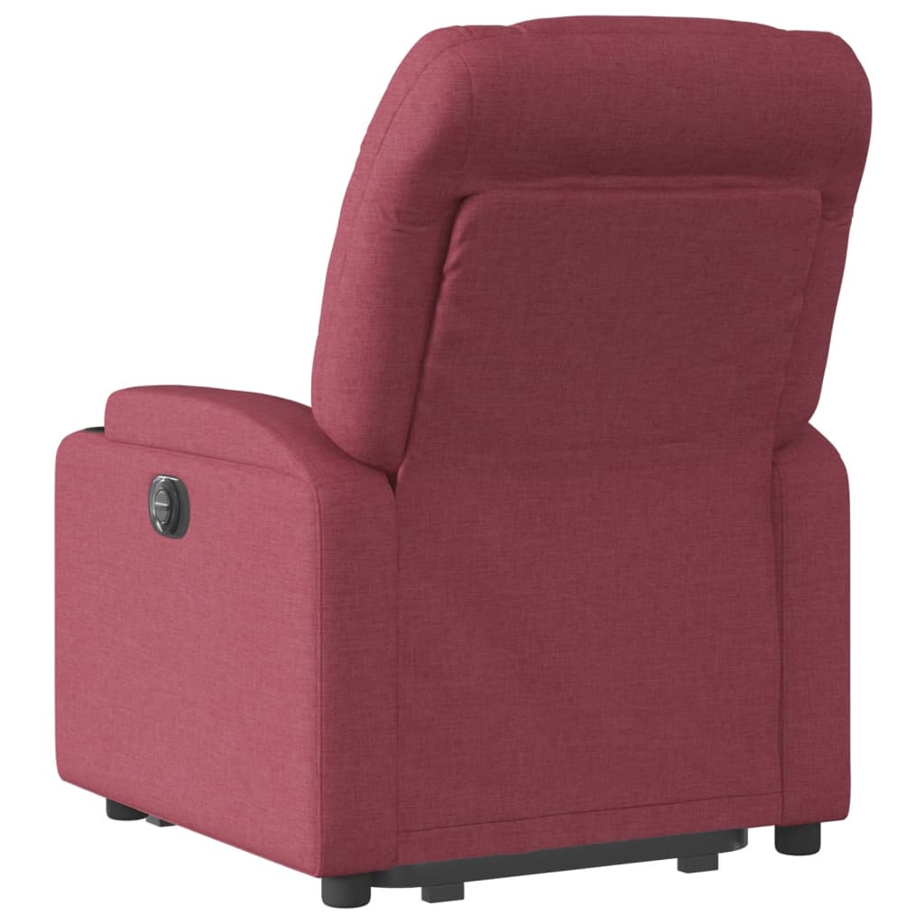 vidaXL Fotoliu rabatabil cu ridicare, roșu vin, material textil