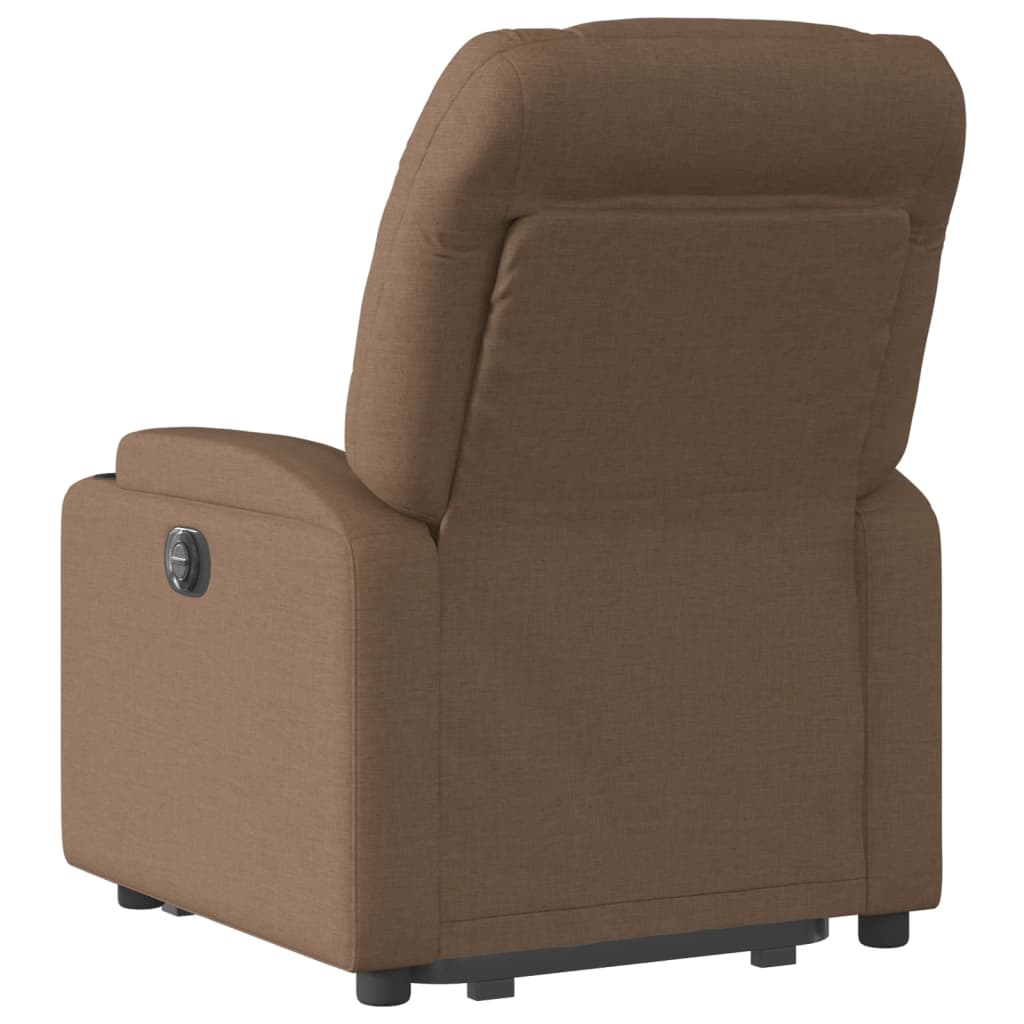 vidaXL Fotoliu rabatabil cu ridicare pe verticală, maro, textil