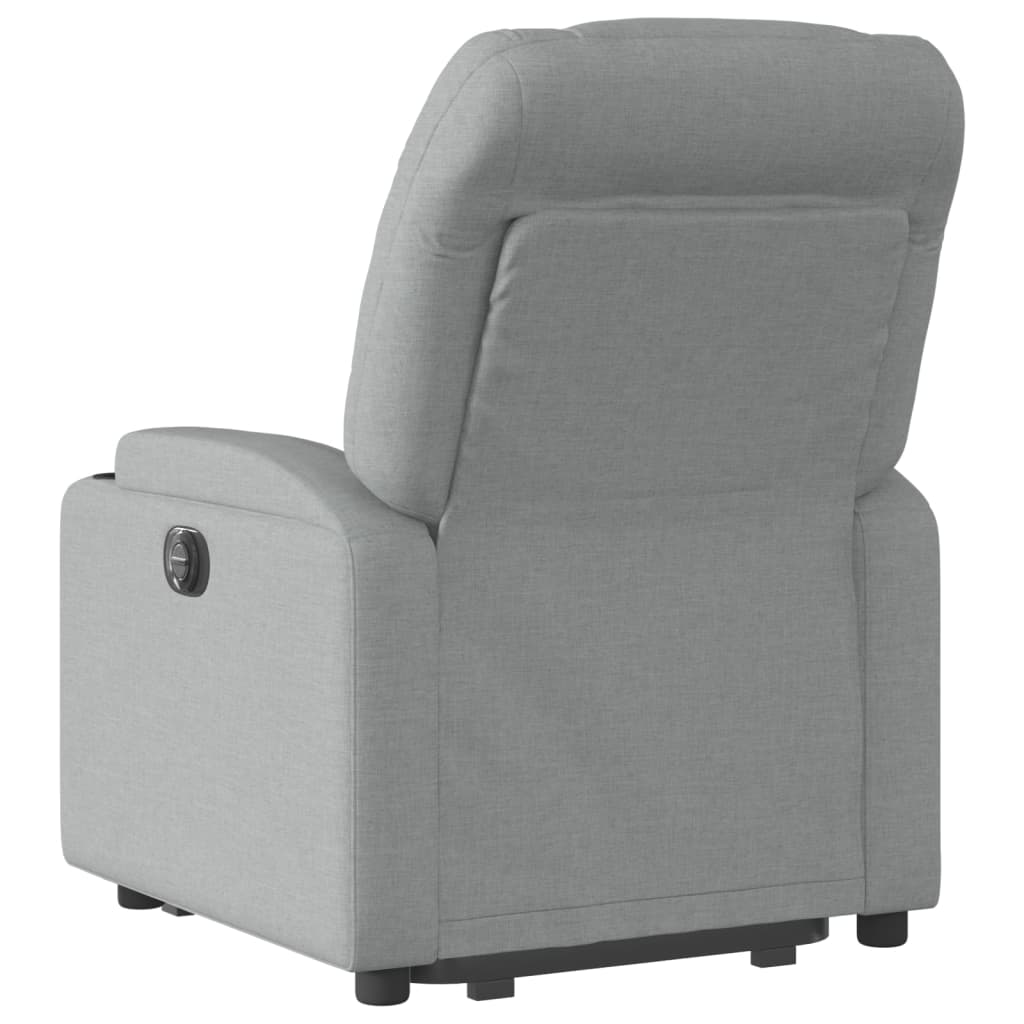vidaXL Fotoliu electric rabatabil cu ridicare, gri deschis, textil