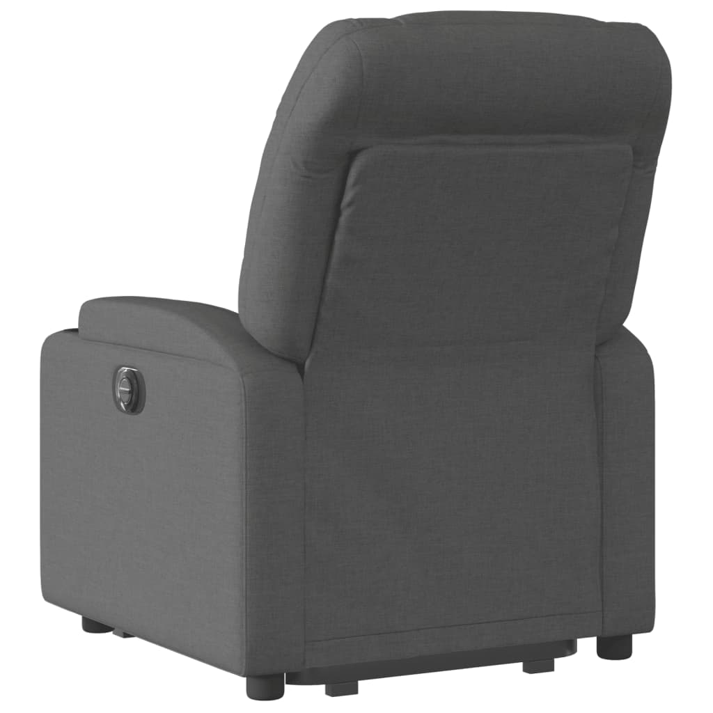 vidaXL Fotoliu electric rabatabil cu ridicare, gri închis, textil