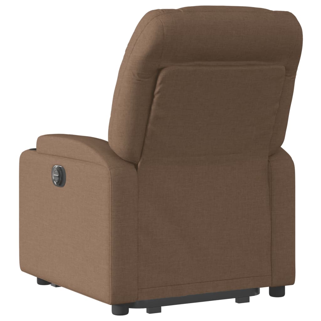 vidaXL Fotoliu electric rabatabil cu ridicare, maro, textil
