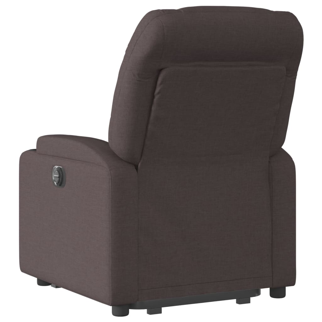 vidaXL Fotoliu electric rabatabil cu ridicare, maro închis, textil