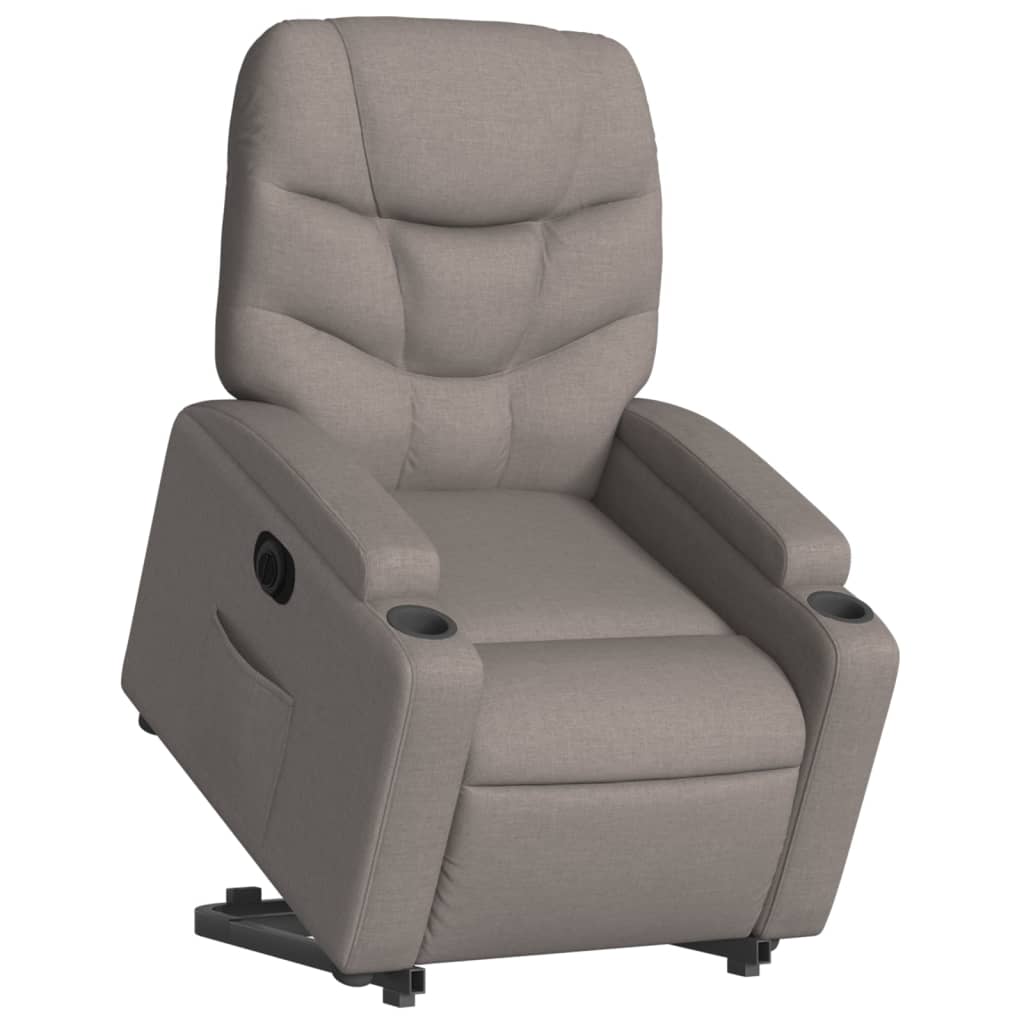 vidaXL Fotoliu electric rabatabil cu ridicare, gri taupe, textil