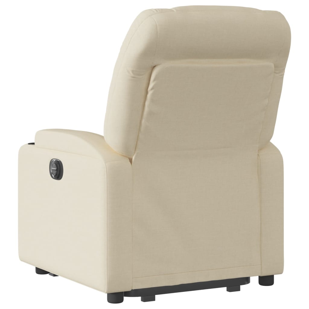vidaXL Fotoliu electric rabatabil cu ridicare, crem, textil
