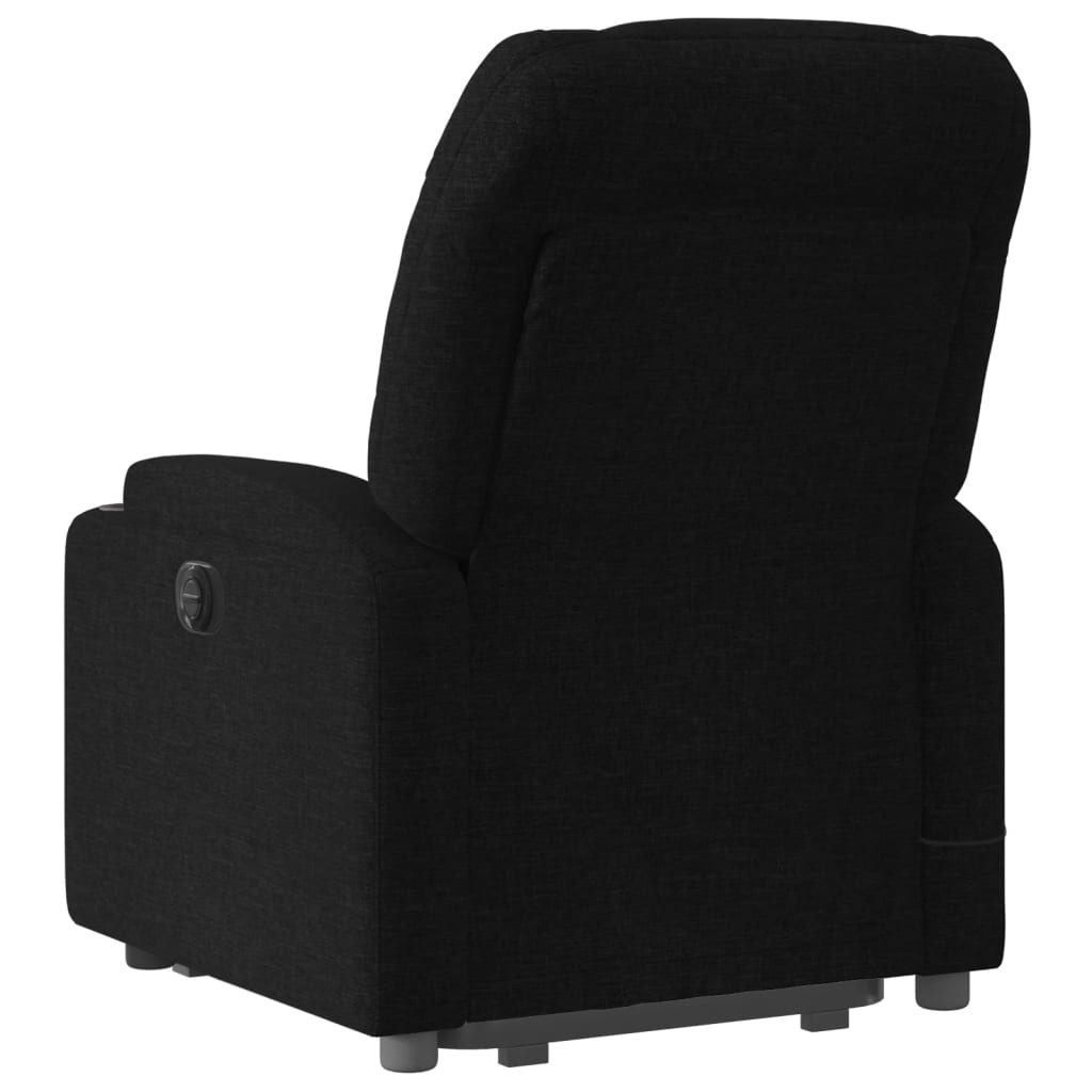 vidaXL Fotoliu electric de masaj rabatabil cu ridicare, negru, textil