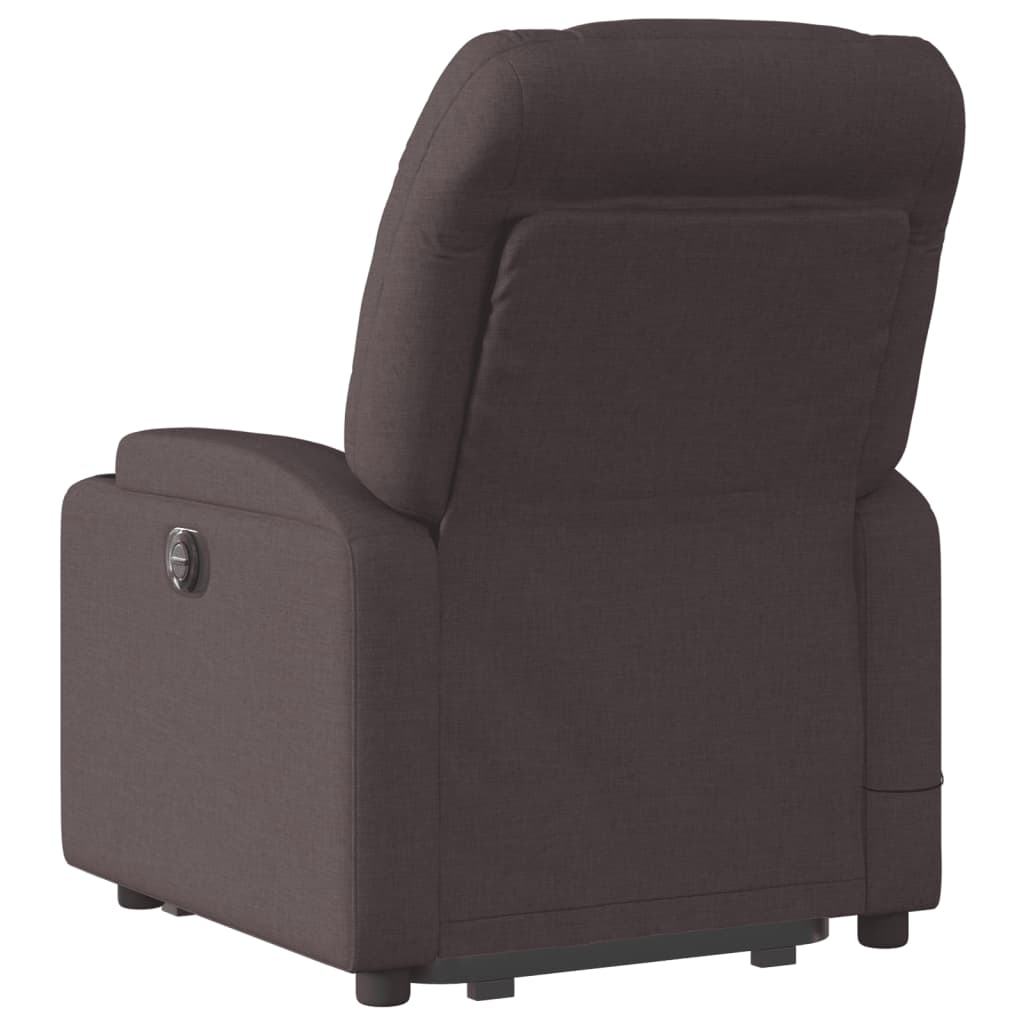vidaXL Fotoliu electric masaj rabatabil cu ridicare maro închis textil vidaXL Fotoliu electric masaj rabatabil cu ridicare maro închis textil