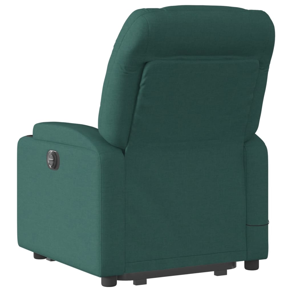 vidaXL Fotoliu electric masaj rabatabil / ridicare verde închis textil