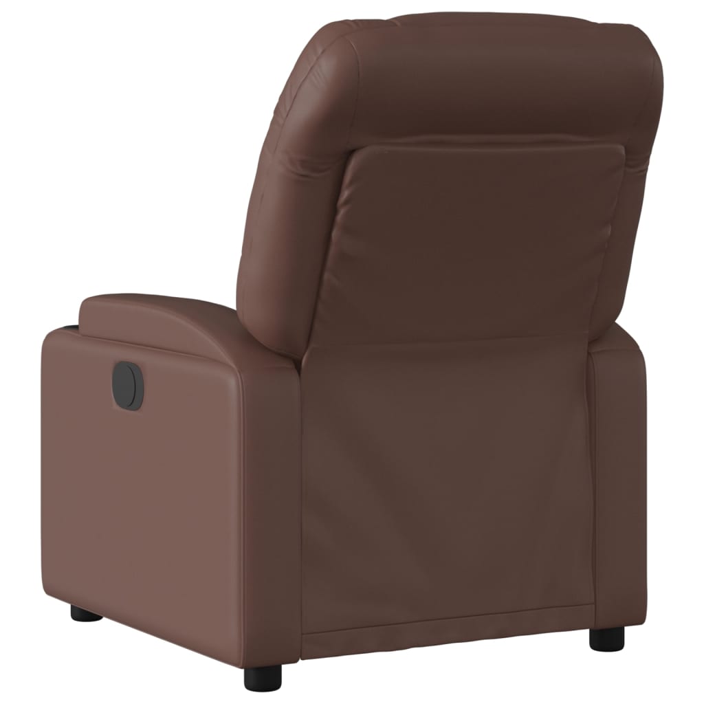 vidaXL Fotoliu rabatabil electric, maro, piele ecologică