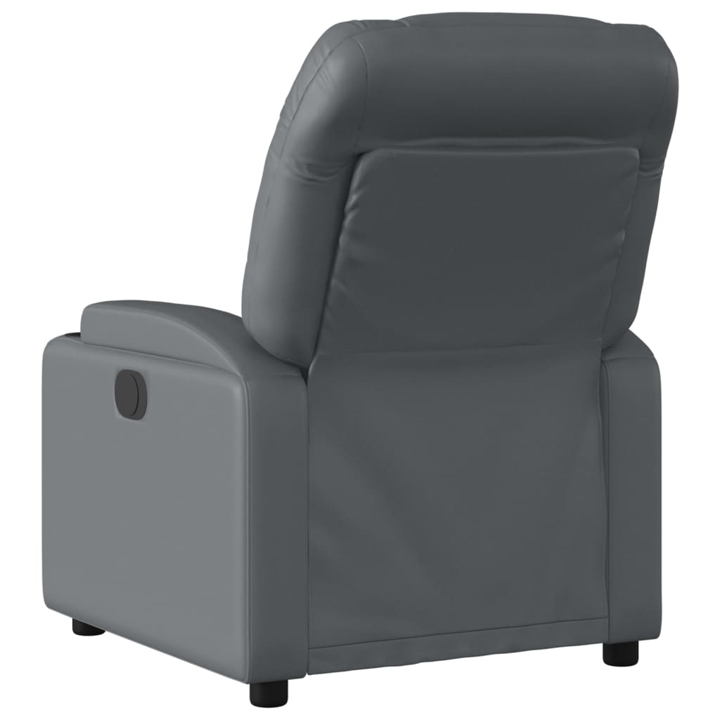 vidaXL Fotoliu rabatabil electric, gri, piele ecologică
