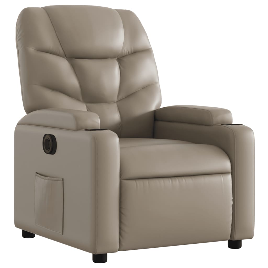 vidaXL Fotoliu rabatabil electric, cappuccino, piele ecologică