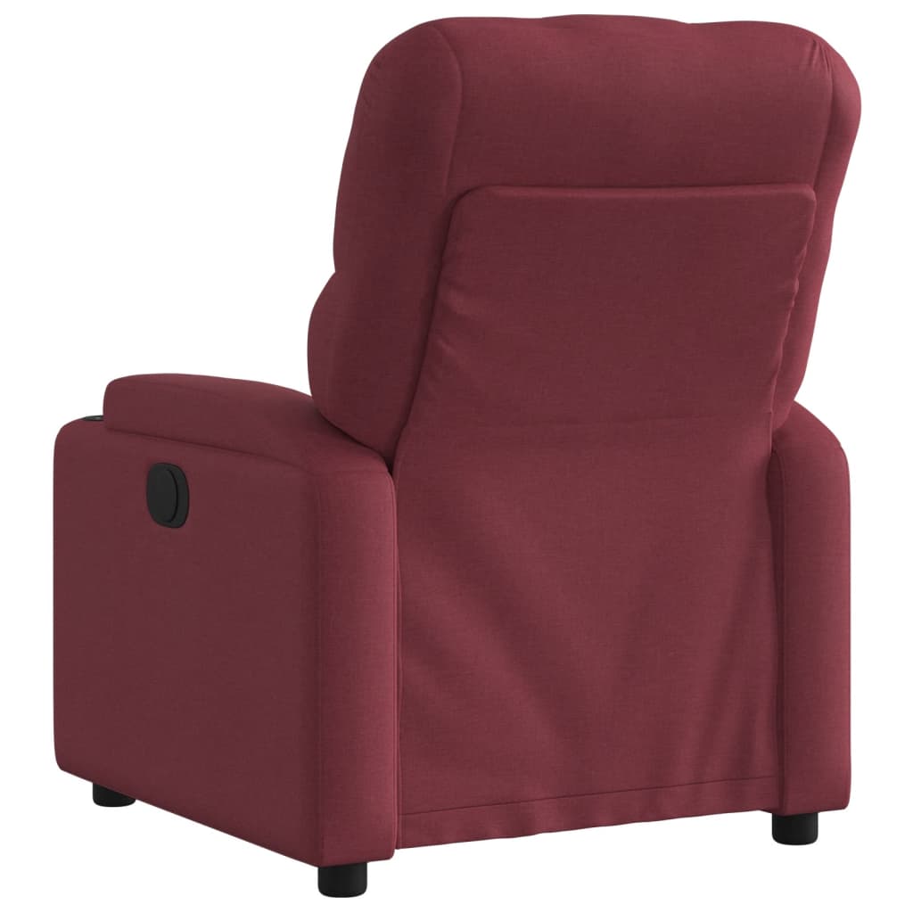 vidaXL Fotoliu rabatabil electric, roșu vin, material textil
