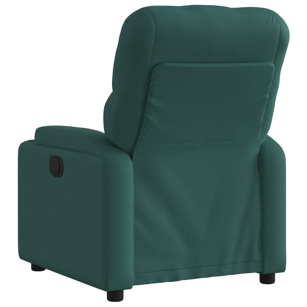vidaXL Fotoliu rabatabil electric, verde închis, material textil vidaXL Fotoliu rabatabil electric, verde închis, material textil