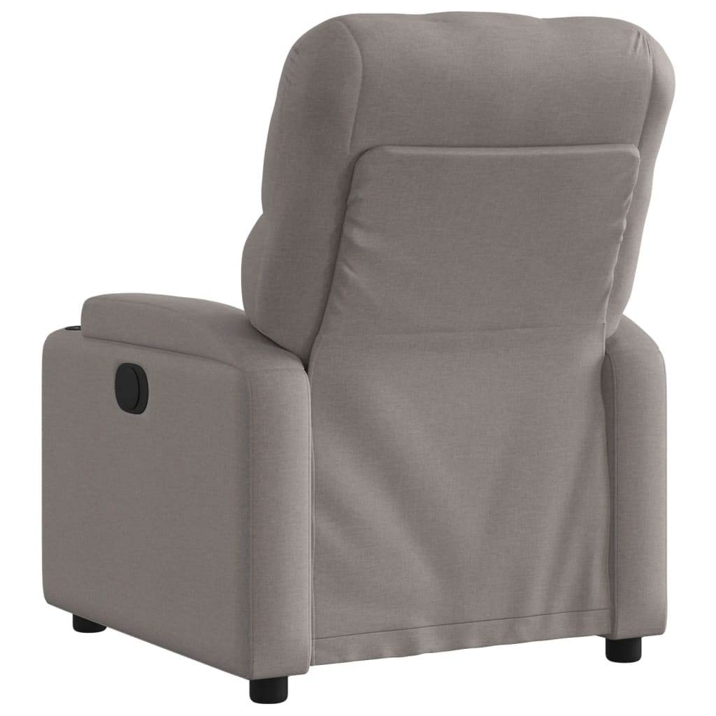 vidaXL Fotoliu rabatabil electric, gri taupe, material textil
