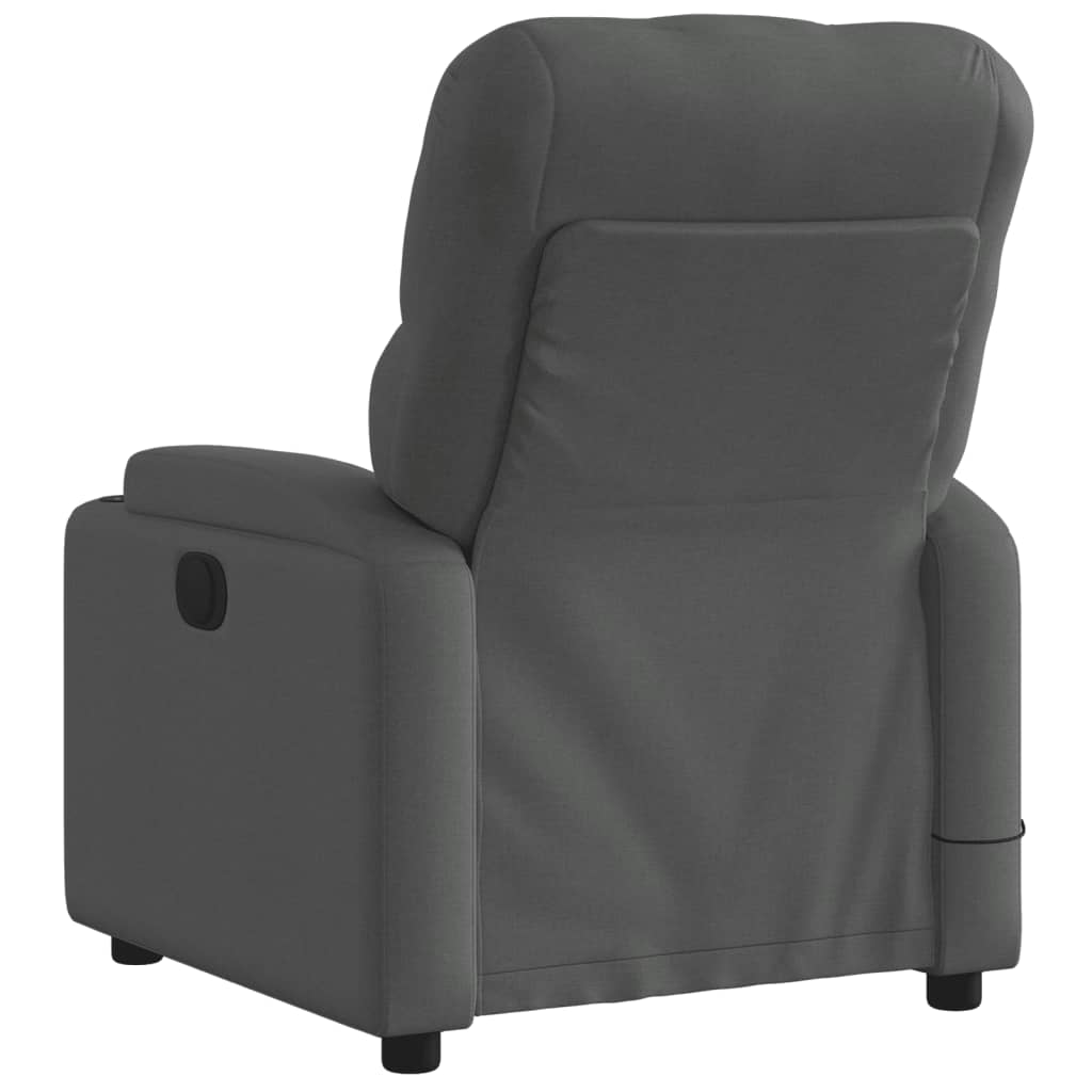vidaXL Fotoliu electric de masaj rabatabil, gri închis, textil