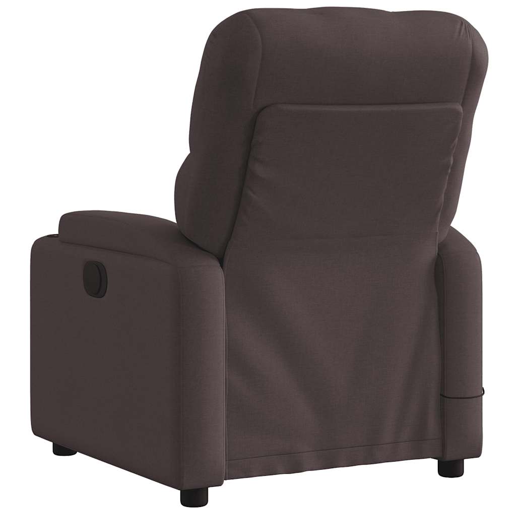 vidaXL Fotoliu electric de masaj rabatabil, maro închis, textil