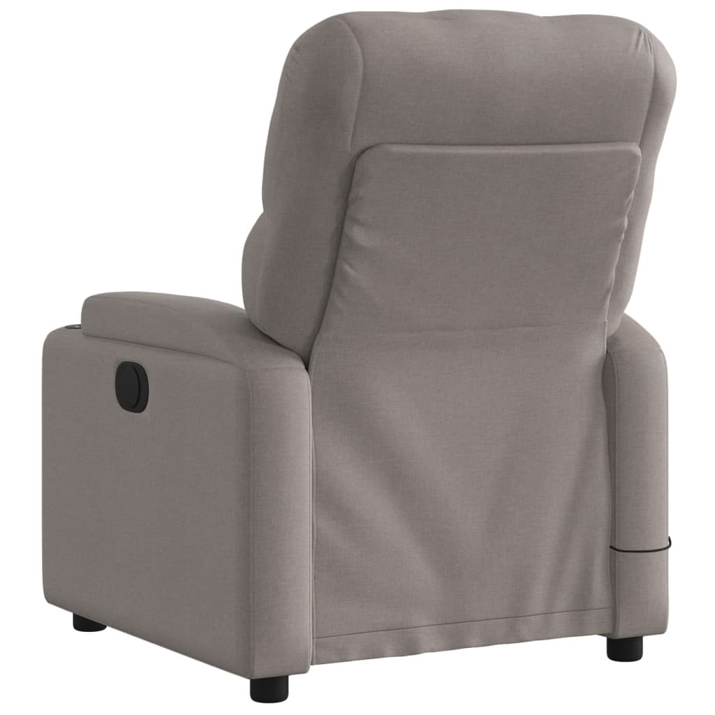 vidaXL Fotoliu electric de masaj rabatabil, gri taupe, textil