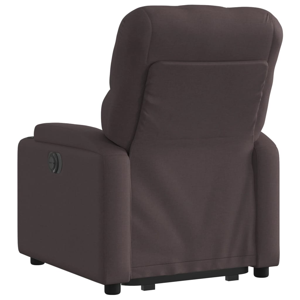 vidaXL Fotoliu rabatabil cu ridicare pe verticală, maro închis, textil