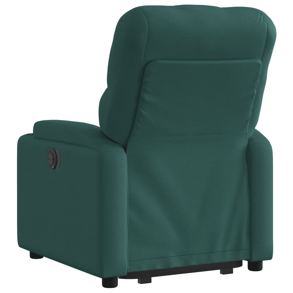 vidaXL Fotoliu rabatabil ridicare pe verticală, verde închis, textil vidaXL Fotoliu rabatabil ridicare pe verticală, verde închis, textil