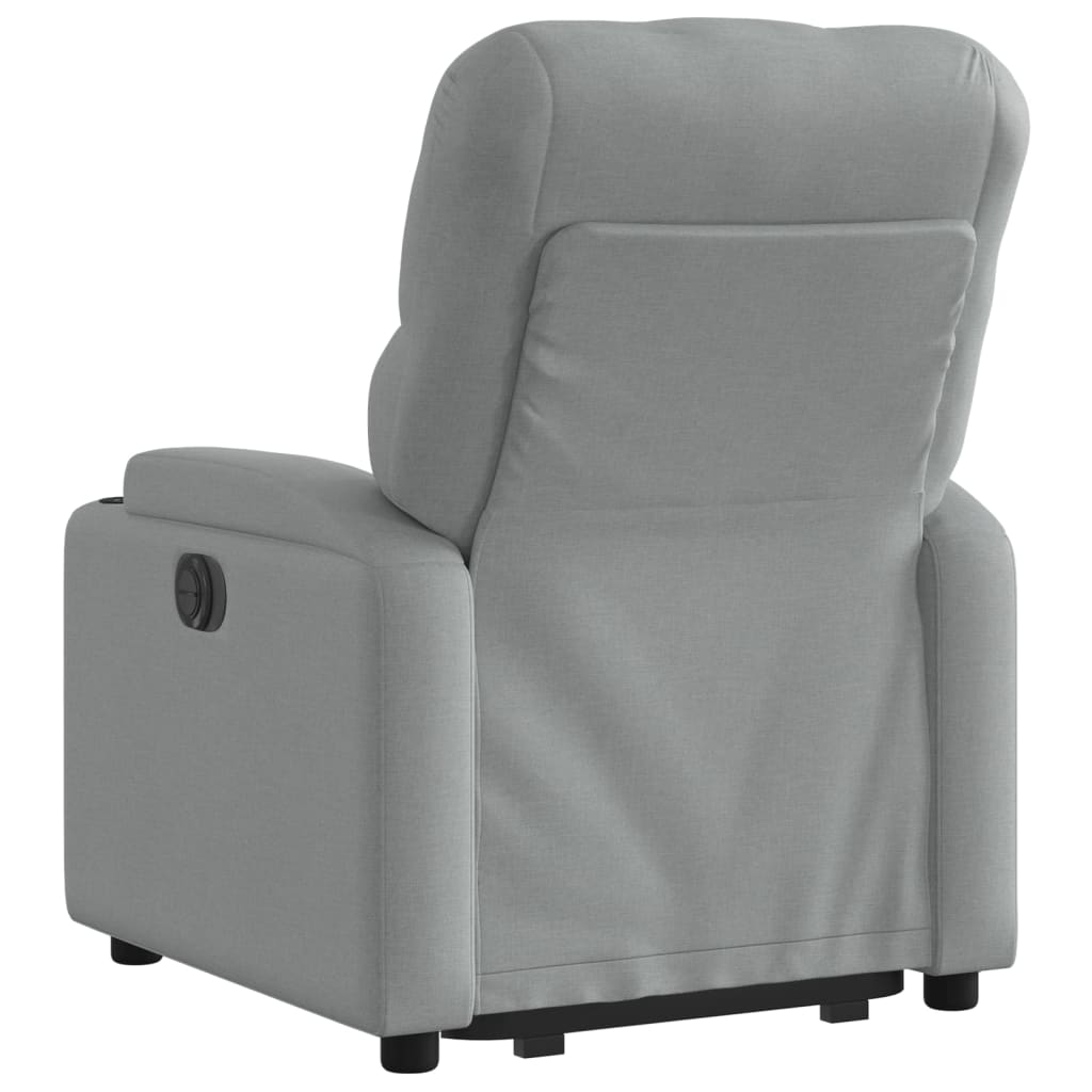 vidaXL Fotoliu electric rabatabil cu ridicare, gri deschis, textil