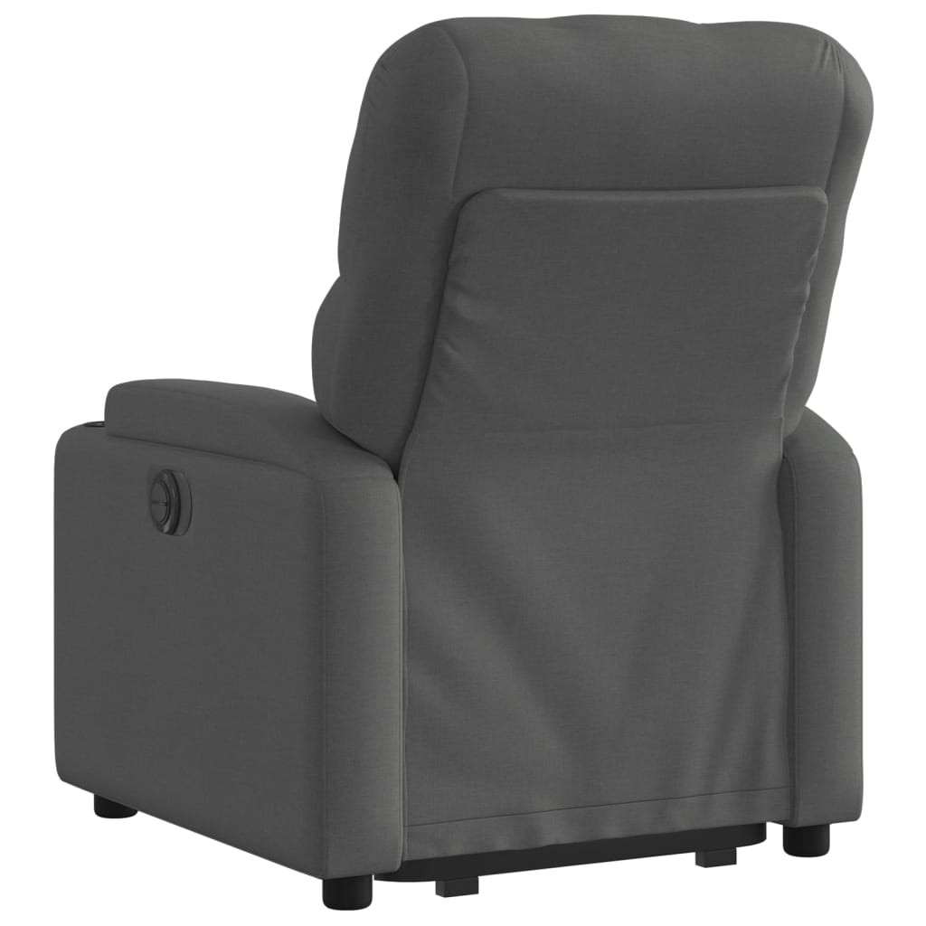 vidaXL Fotoliu electric rabatabil cu ridicare, gri închis, textil