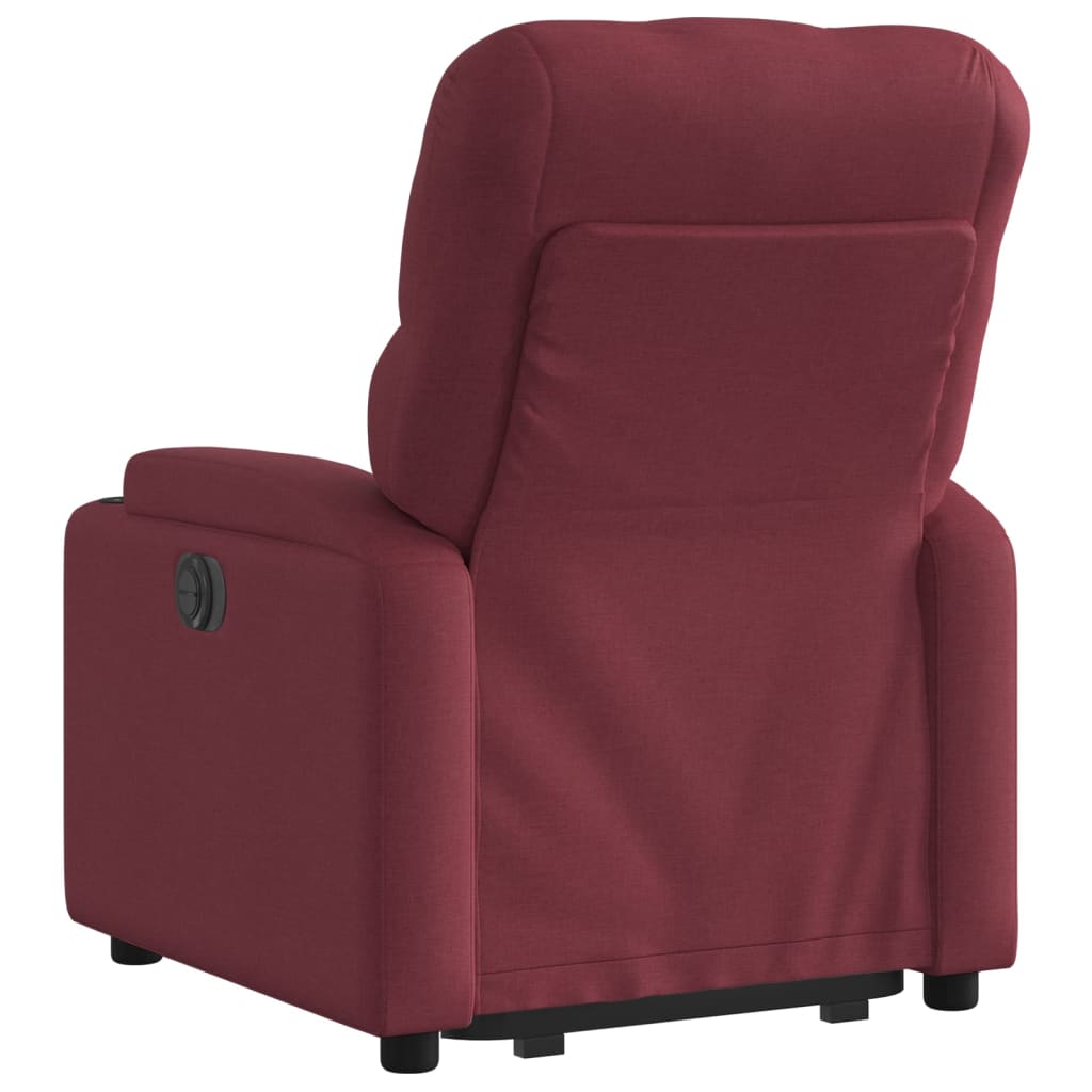 vidaXL Fotoliu electric rabatabil cu ridicare, roșu vin, textil