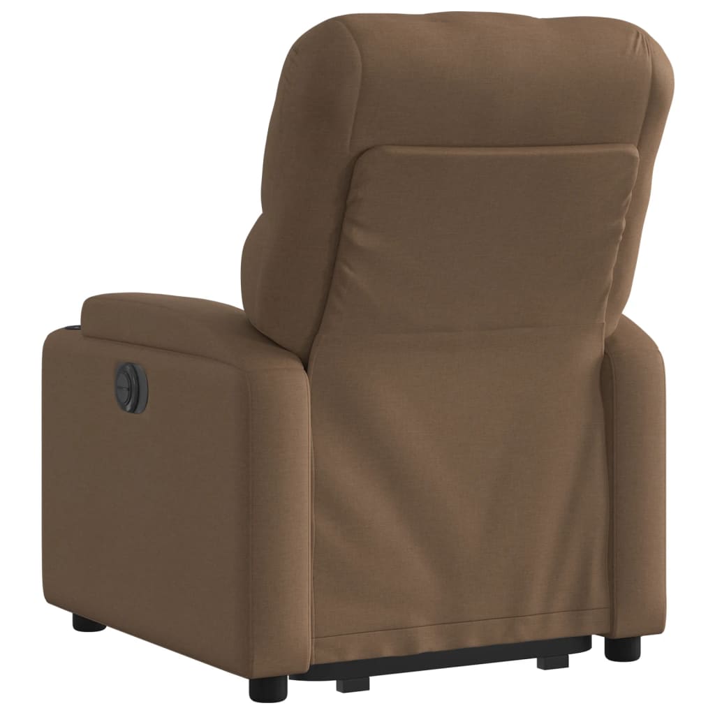vidaXL Fotoliu electric rabatabil cu ridicare, maro, textil
