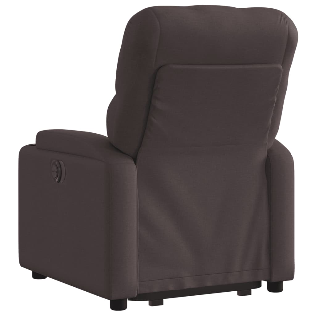 vidaXL Fotoliu electric rabatabil cu ridicare, maro închis, textil