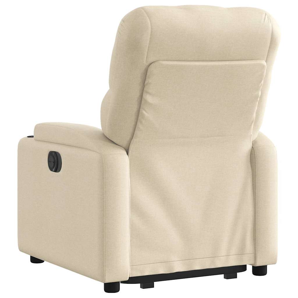 vidaXL Fotoliu electric rabatabil cu ridicare, crem, textil