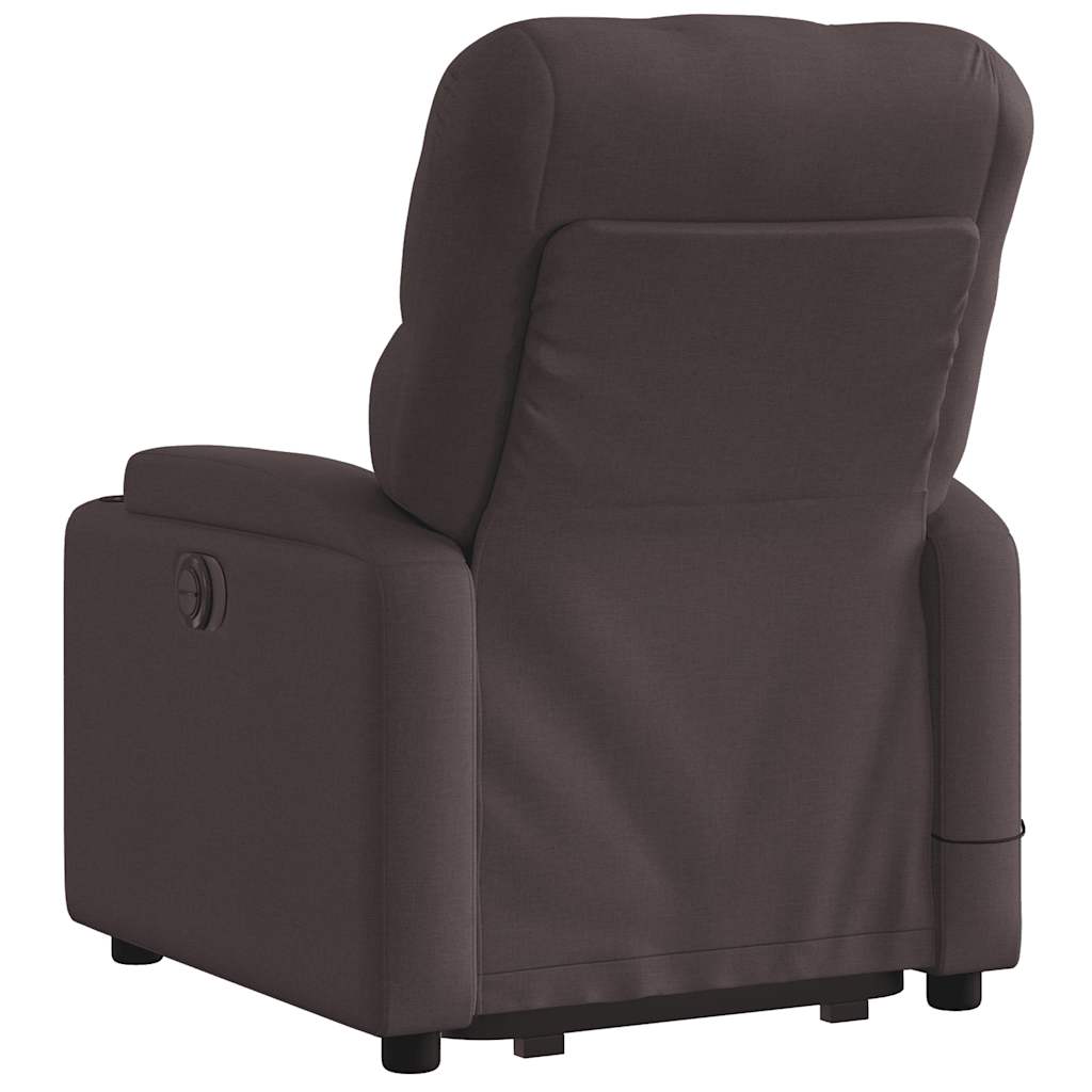 vidaXL Fotoliu electric masaj rabatabil cu ridicare maro închis textil vidaXL Fotoliu electric masaj rabatabil cu ridicare maro închis textil