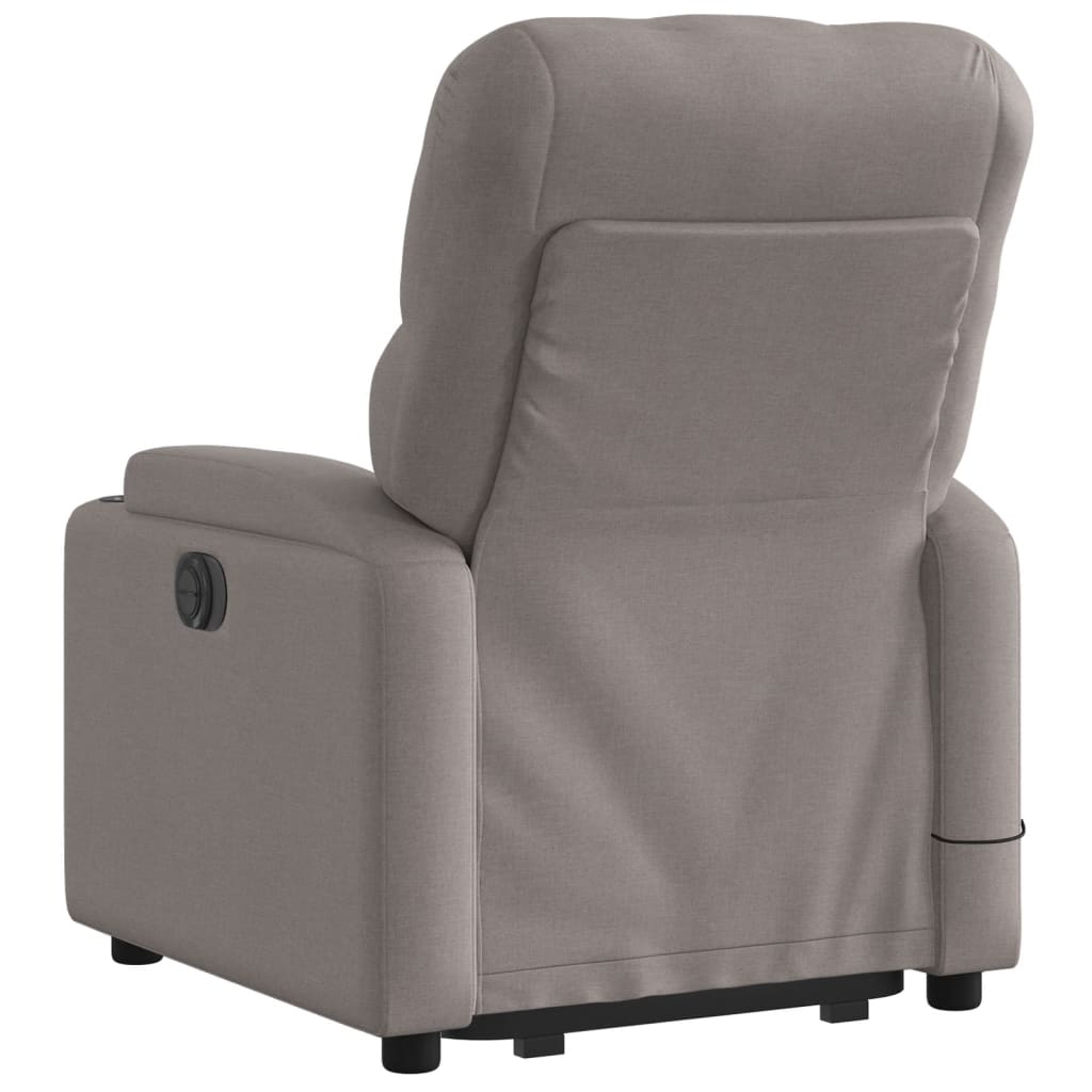 vidaXL Fotoliu electric masaj rabatabil cu ridicare, gri taupe, textil