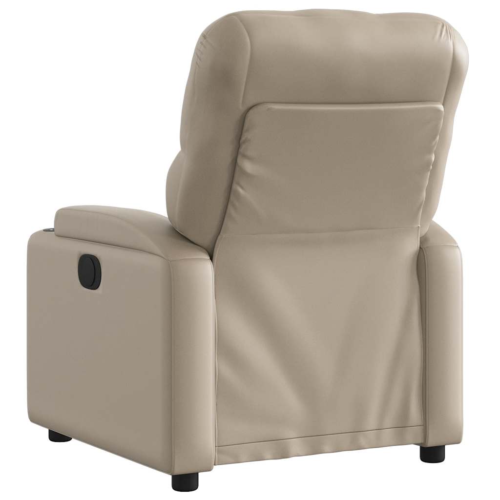 vidaXL Fotoliu rabatabil electric, cappuccino, piele ecologică