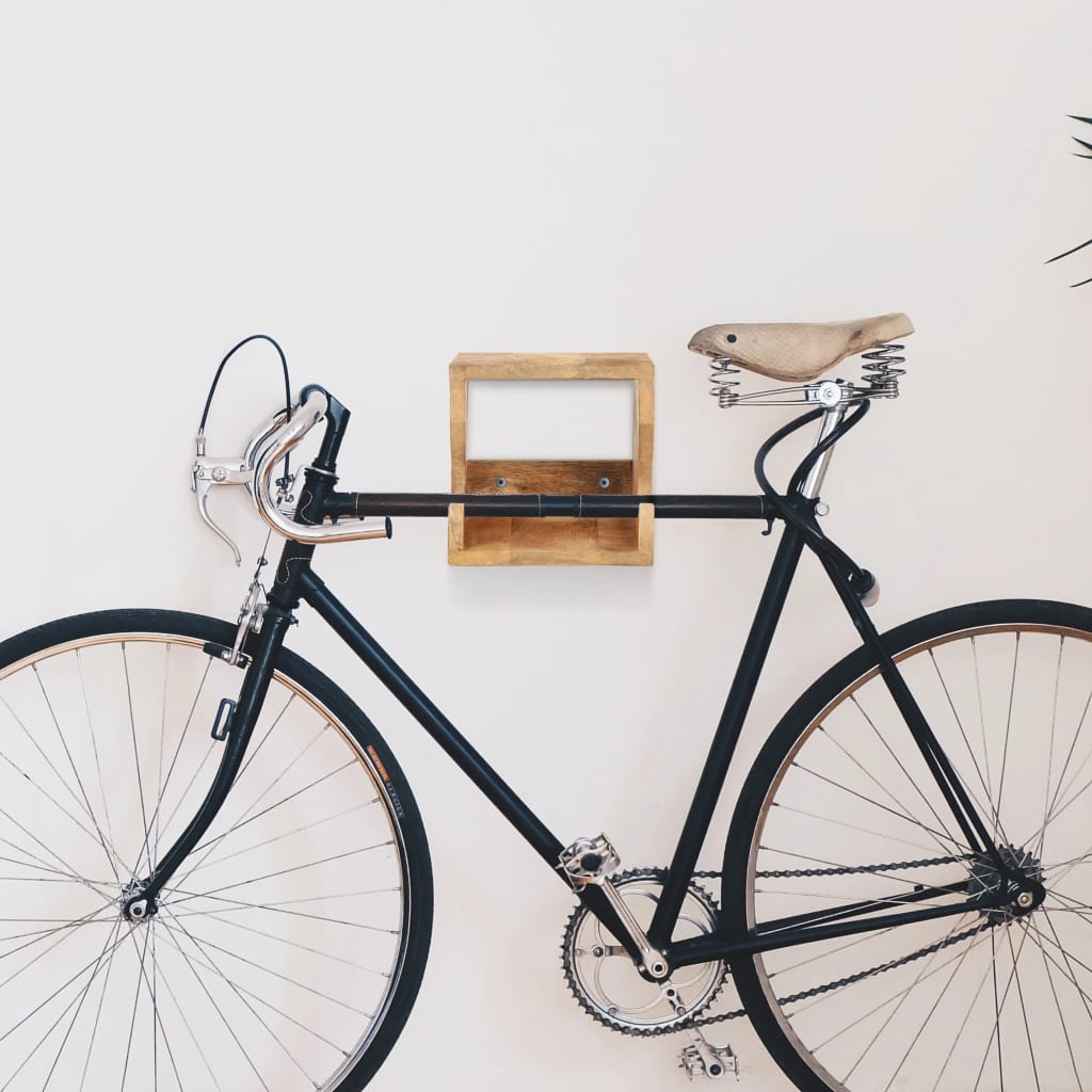 vidaXL Suport bicicletă de perete, 35x25x25 cm, lemn masiv mango brut vidaXL Suport bicicletă de perete, 35x25x25 cm, lemn masiv mango brut
