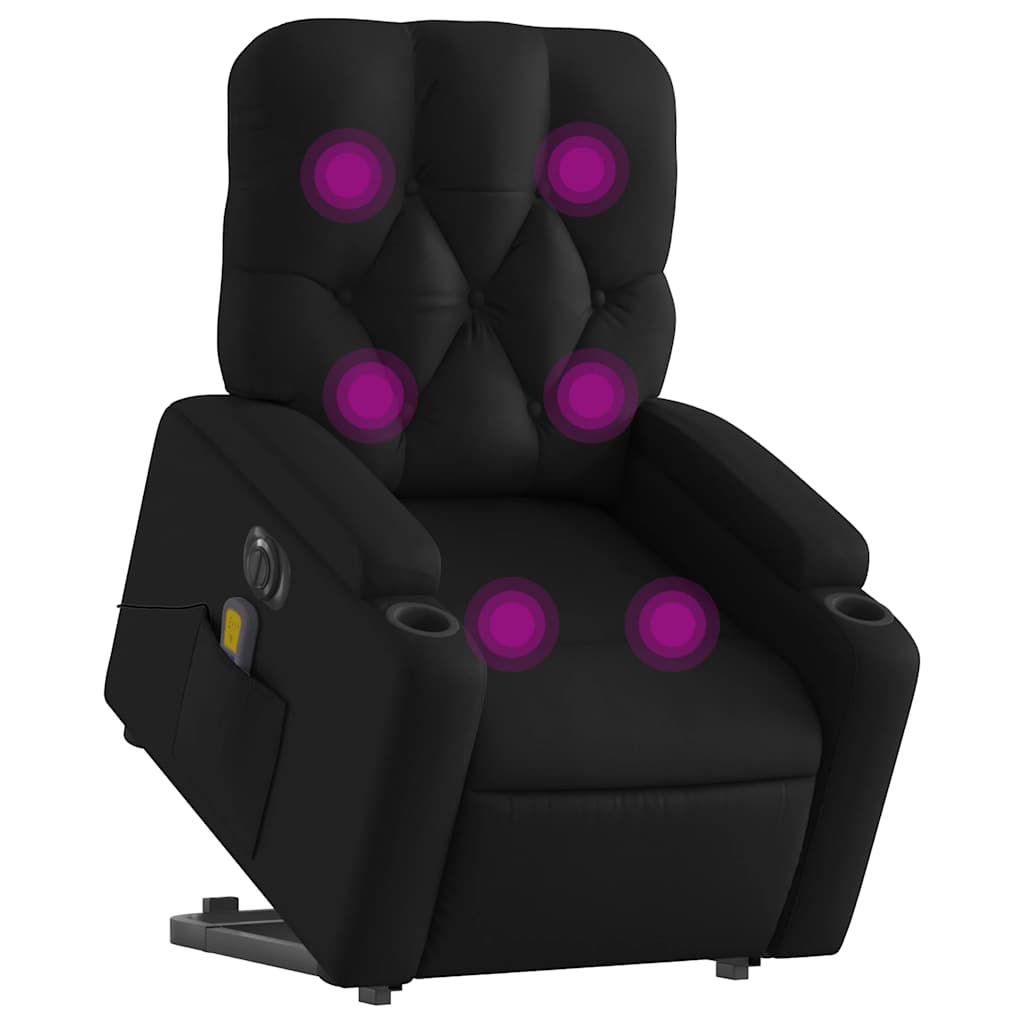 vidaXL Fotoliu electric masaj rabatabil cu ridicare, negru