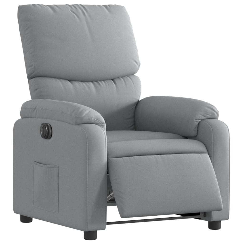 vidaXL Fotoliu rabatabil electric, gri deschis, textil