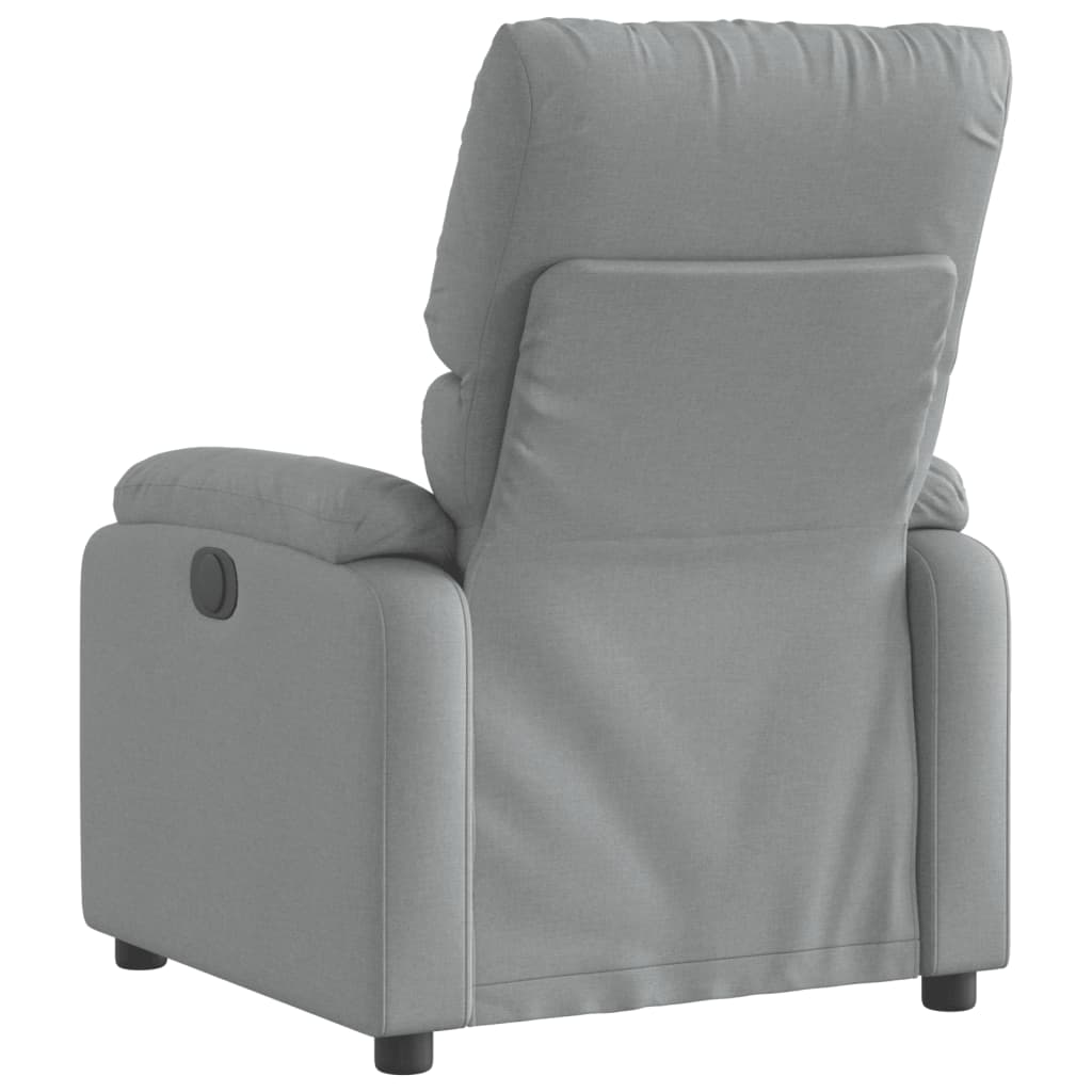 vidaXL Fotoliu rabatabil electric, gri deschis, textil