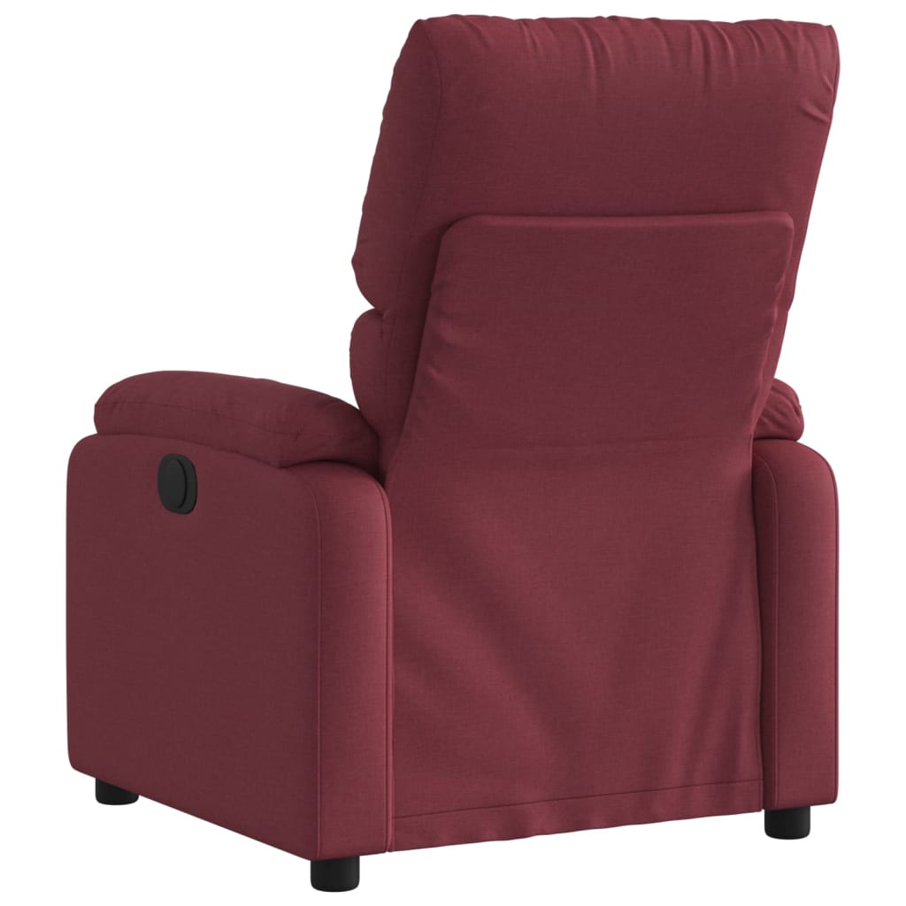 vidaXL Fotoliu rabatabil electric, roșu vin, material textil