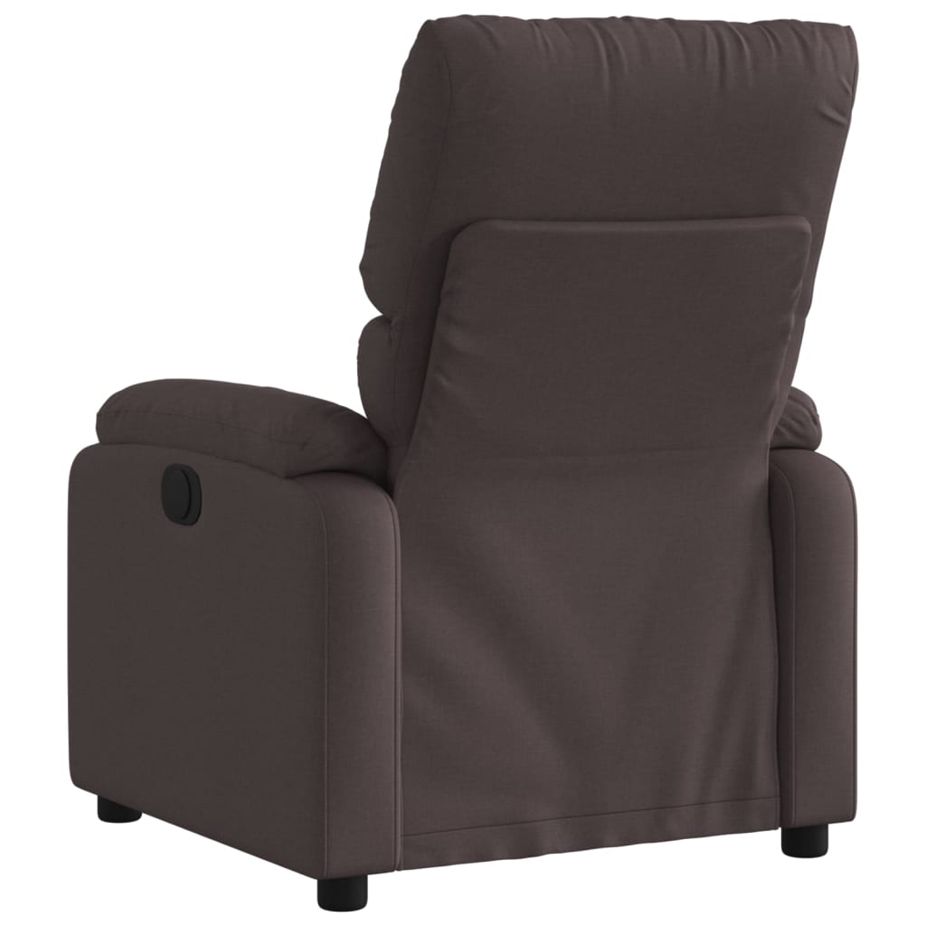 vidaXL Fotoliu rabatabil electric, maro închis, material textil