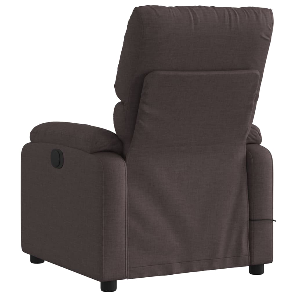 vidaXL Fotoliu electric de masaj rabatabil, maro închis, textil