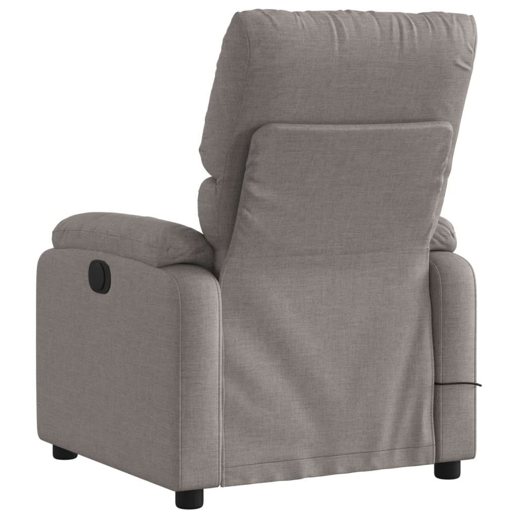 vidaXL Fotoliu electric de masaj rabatabil, gri taupe, textil