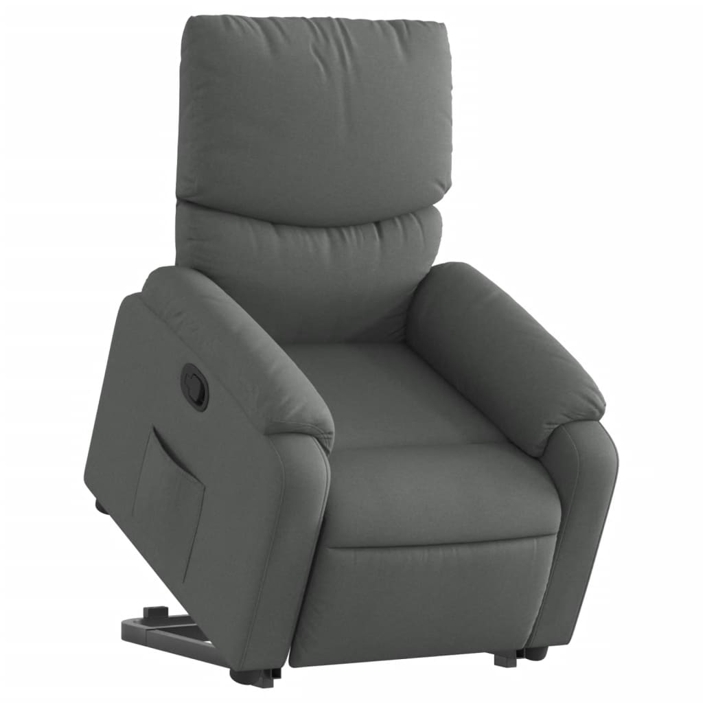 vidaXL Fotoliu rabatabil cu ridicare pe verticală, gri închis, textil